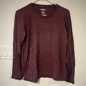 Bombas Purple Long Sleeve Shirt Women’s Medium M Top 50 % Merino Wool Crew Neck